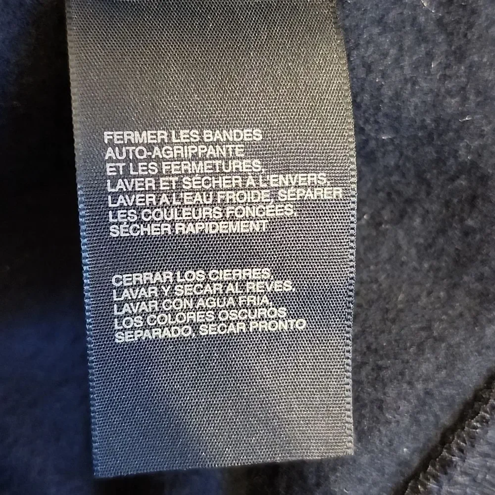 Tommy Hilfiger navy blue full zip front sweater, 60% cotton, size XL